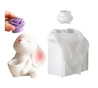 Candle Making Molds,3D Rabbit Removable Flower Insert Crafts | 3D Bunny Mold,for Family Friends Students Adults Men Women During Easter Birthday Party Home