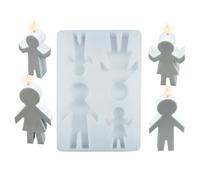 Candle Making Molds | Family 4-Figures Gypsum Molds - Reusable Silicone Mould for Plaster Ornament Cement Resin Craft Home Decor Candle Making Projects