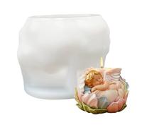 Candle Making Molds - Flower Angel Reusable Craft Supplies,Cute Silicone Candle Making Molds - For Clay Plaster Resin Soap Chocolate Party Favors
