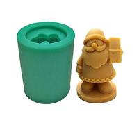 Candle Making Moulds Silicone, 3D Santa Claus Column Wax Moulds for Wax Candles Aromatherapy Soap Craft Molds Fondant, Reusable Candle Moulds, Candles Mold for Holiday Decor