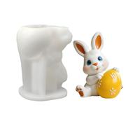 Candle Making Moulds - Silicone, 6.8 x 5.5 x 8.7 cm | 3D Rabbit Mould, Egg Mould, Easter Candle Mould | DIY Candles, Easter Decoration Crafts and Home Use