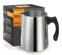 Candle Making Pouring Pot, 1500 ML/50 OZ Candle Pouring Pitcher, 304 Stainless Steel Candle Making Pitcher with Heat-Resistant Handle and Dripless Pouring Spout Design