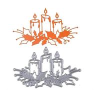 Candle Metal Cutting Dies Christmas Halloween Cute Candle Shape Die Cuts DIY Scrapbooking Metal Embossing Stencil Template Mold Stencil Embossing Tool for Scrapbooking Card