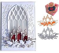 Candle Metal Die Cuts, Cute Candle Cutting Dies Cut Stencils for DIY Scrapbooking Album Decorative Wedding Invitation Paper Dies Card Making, Matte Platinum