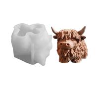Candle Mold - 3D Highland Cow Silicone Mold | Farm Animal Casting Craft Ornament for Home Travel Daily Classroom Holiday Hobbyist Jewelry Fans Decoration and Other Purpose