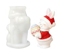 Candle Mold - 3D Rabbit Figure, Easter Egg Candle | Flexible Non-Stick Silicone Mold for Soap Making, Home Decor, Creative Crafts, Holiday, Birthday, Escue