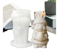 Candle Mold - 3D Rabbit Figure, Easter Egg Candle | Flexible Non-Stick Silicone Mold for Soap Making, Home Decor, Creative Crafts, Holiday, Birthday, Escue