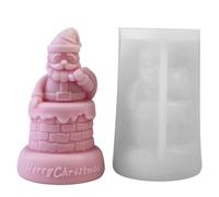 Candle Mold, Christmas Santa Mold 3D Standing The Chimney, Santa Candle Mold for Resin Casting, Perfect Holiday Decor for Candle Making and Christmas Celebrations