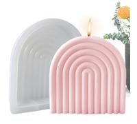 Candle Mold,Geometric Striped Molds Rainbow Bridge Candle Molds - 3D Nonstick DIY Handicraft Epoxy Resin Mold for Cake Topper Fondant Candle