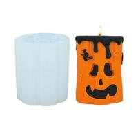 Candle Mold - Pumpkin Silicone Mould | Ghost Face Crafting Tool | Reusable Halloween Decor Shaping Kit | Wax Form for Beginners Adults Girls Boys Professional Art Project Decoration Accessory