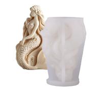 Candle Mold - Reusable Silicone Mold, DIY 3D Mermaid Craft | Soap Resin Art Mermaid, Themed Craft Decoration Gift Candle Making for Wax Plaster Soap Arts & Crafts Home Decor