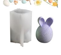 Candle Molds - 5.5-6.2 Cm 3D Bunny Ear Egg Cement Silicone Mould | Holiday Aromatherapy Candle Chocolate Moulds, Create Stunning Resin Crafts, Epoxy Resin Casting Mold for Easter Home Decor