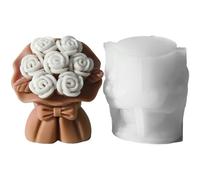 Candle Molds Bouquet - 3D Silicone Flower Aromatherapy Mould Set, Creative Wax Soap Craft Supplies, Durable Bouquet Candle Making Mold, Flexible Silicone Mold With Detailed Petal Design | Romantic Val