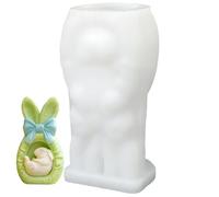 Candle Molds - Easy Release Food Safe Mould Easter Bunny Ear with Bow Design Rabbit Candle Mold | for DIY Resin Crafts, Art Making, Casting