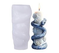Candle Molds for Making - Thermal-Resistant 3D Epoxy Template Snake Pattern, Soap Casting Moulds, Multi-Use Ornament Mold | Handicraft Mousse Cake DIY Resin Plaster Silicone Baking Crafting Supply Too