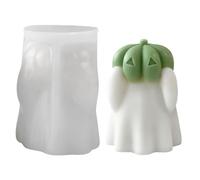 Candle Molds, Home Decor Cement Moulds, Pumpkin Ghost Shape Plaster Form, Reusable Wax Casting Tray, Halloween Craft Tool for Decoration Enthusiasts Teachers Event Organizers, Silicone