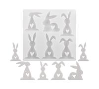 Candle Molds - Six-Piece Heart Shaped Rabbit Silicone Molds - Silicone Material | 7 Multi Cavity Tray 150G, Molding System Reinforces Charm For Light Decoration