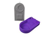 Candle Mould 6PCS Carving Pattern Moon Silicone Candle Mold DIY Star Aromath Soap Molds Plaster Resin Crafts for Candle Making(Style03)