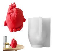 Candle Mould, Handmade 3D Human Heart Pudding Moulds, Easy Demoulding Craft Aid for Muffin Cupcake Dessert Soap Cement Resin Baking Moulds Modelling Clay