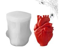 Candle Mould | Realistic 3D Concrete Moulds in Human Heart Shape | Practical for Creations with Draft Easy for Cupcake Decorations Chocolate Soap Clay