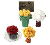 Candle Mould Silicone Candle Mold Rose Peony Lily Flower Bouquet for Candle Soap Making(Rose Ball Mold)