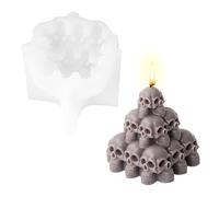 Candle Moulds,3D Halloween Skeleton Candle Mould,Stack Skull Silicone Candle Mold,Skeleton Decor Epoxy Resin Mold Candle Making,Halloween Candle Pillar Candle Mould Making Resin Casting Art Crafts