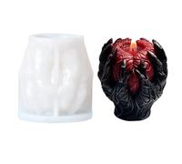 Candle Moulds Candle Silicone Mold Halloween Hand held Heart DIY Horror Mutation Heart Craft Resin Gypsum Cement Casting Mold(Color 01)