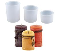 Candle Moulds for Candle Making, 3Pcs Mini Candle Mould Silicone Candle Moulds, Large Medium Small Resin Candle Holders, for Candle Making Pillar Cylinder Moulds for Home Decor, Wedding, Birthday Part
