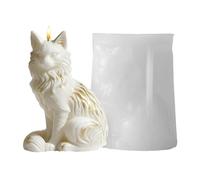 Candle Moulds - Silicone, 3.54 Inch Cat Candle Mould, Flexible, Reusable Design 3D Mould, Cat Mould as a Centrepiece for DIY Candles, Home Decoration and Craft Projects
