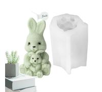Candle Moulds - Silicone 9.7 x 7.7 cm, Rabbit Moulds, Rabbit, Smile, Congratulations Shapes for Candle Making, Crafts, Baking, Chocolate, Soap, Home,