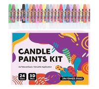 Candle Paint - 24 Piece Color Set | Fabric Safety Pigments With Creative Palette Multi-Skin And Vibrating For Craft Activities Verb Vases Jackets T Shirts Viscilles H