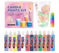 Candle Paint Pen - Canvas Markers, 12 Vibrant Colors Fun, 3D Candle Crayons Fabric Painting Kit | Writing Drawing Tools For Canvas Glass,Festival Wedding Holiday Birthday Party Crafts On Tote Bags