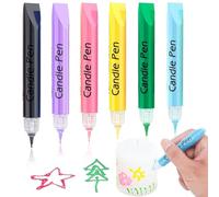 Candle Pens Wax Pens for Candle Painting, Create Your Own Baptism Candle, Candle Wax Pens for Decorating and Painting Candles DIY Candle Making (6 Colours)