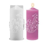 Candle Pillar Moulds - Lily of The Valley 3D Cylinder Candle Mold - Silicone Flower Mould for DIY Candles Soap
