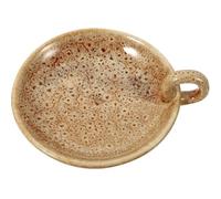 Candle Plate, 5inch Ceramic Candle Tray with Handle, Vintage Candles Holders, Minimalist Tealight Holder for Home, Restaurant, Church (Yellow)