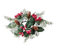 Candle Ring Wreath Decor - Christmas Candle Ring Small Candle Wreath,Pillar Candle Holder Greenery Pinecones Table Centerpiece Christmas Decor for Wedding & Christmas