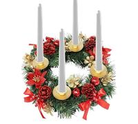 Candle Rings Wreaths - Artificial Garland Candle Holder,Christmas Table Centerpiece Decoration, Holder Wreath for Winter Church Decor Supplies