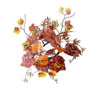 Candle Rings Wreaths - Thanksgiving Candlestick Wreath - Holiday Fall Thanksgiving Wreath, Maple Leaves Wreaths Candle Ring for Harvest Halloween Home Decoration 9.8 Inches