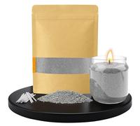 Candle Sand and Wicks, 200g Pearled Candle Warmnest Candle Sand, Pearled Candle Wax Sand Candle Wax Sand Candle Pearls with 20 Pcs Wicks (Gray)