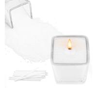 Candle Sand and Wicks, 500g Pearled Candle Warmnest Candle Sand, Pearled Candle Wax Sand Candle Wax Sand Candle Pearls with 20 Pcs Wicks (White)