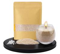 Candle Sand and Wicks, 800g Pearled Candle Warmnest Candle Sand, Pearled Candle Wax Sand Candle Wax Sand Candle Pearls with 20 Pcs Wicks (Beige)
