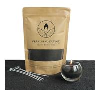 candle Sand with Wicks, Wax Granules, Making Set, Pearled Wax Beads, 400g, 4 Wicks (Black)