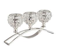 Candle Sconces Metal Candle Holders Candlestick Crystal Coffee Dining Table Centerpieces Stand Candlesticks Wedding Christmas Home Decoration Candle Holder(Color:39.5cm) (Silver)