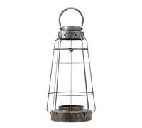 Candle Sconces Vintage Distressed Metal Candle Lantern with Handle, Pillar Candle Holder with Glass Farmhouse Lantern for Wedding Party Garden Indoor Outdoor Use Candle Holder(Color:C) (C)