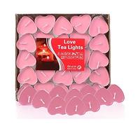 Candle Set Multipack Candles Love Wedding Party Heart Shaped Scented Candles Home Decor Candle Votive Tealight Candle Holder Centerpiece (Pink, One Size)