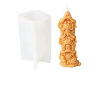 Candle Silicone Mold 3D Praying Buddha Statue Plaster Resin Making Mould Religious Decor Craft(9.1 * 15.3cm)