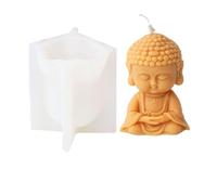 Candle Silicone Mold 3D Praying Buddha Statue Plaster Resin Making Mould Religious Decor Craft(9 * 10.7cm)