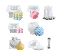 Candle Silicone Mould 3D DIY Candle Mould Silicone Candles Make Your Own Set Candle Moulds for Pouring Candles Moulds Silicone Mould Bubble Candle Candle Mould Kit Candle Moulds as Home Decorations