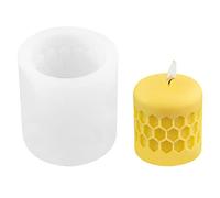 Candle Silicone Mould,Soap Making Resin Molds, Honeycomb Pillar Candle Molds,3D Cube Bubble Cylinder Handmade Candle Soap Making Molds Epoxy Resin Art Casting Mould(S)