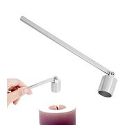 Candle Snuff Snuffers,Fire Extinguisher Home Bell Shaped Stainless Steel Flamer Long Handle Put Out Fire Wick Silver